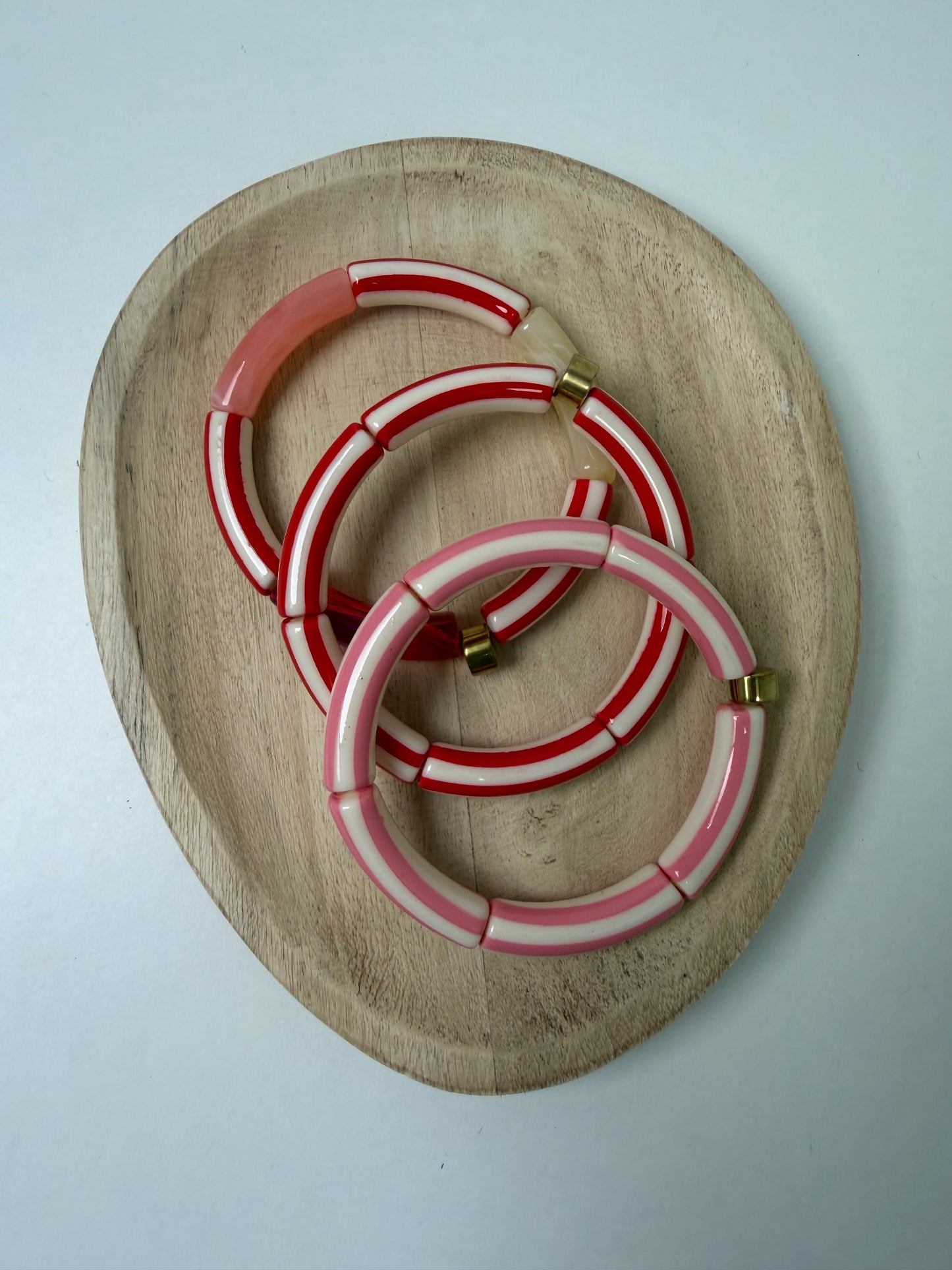 JONC ÉLASTIQUE RAYURES ROSES