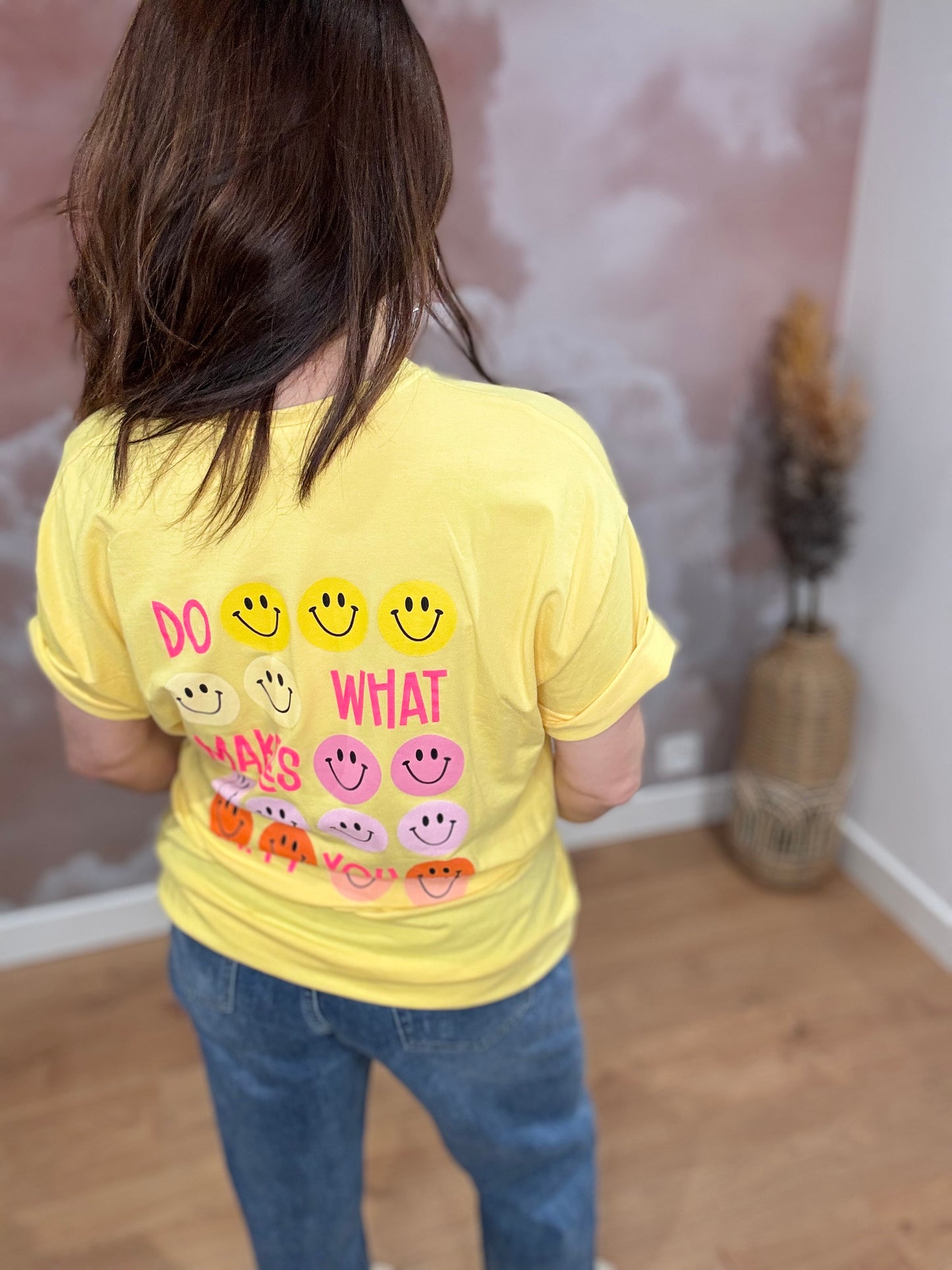 T-SHIRT HAPPY JAUNE
