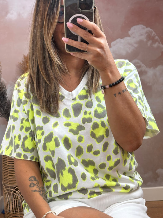 TOP LÉOPARD NEON