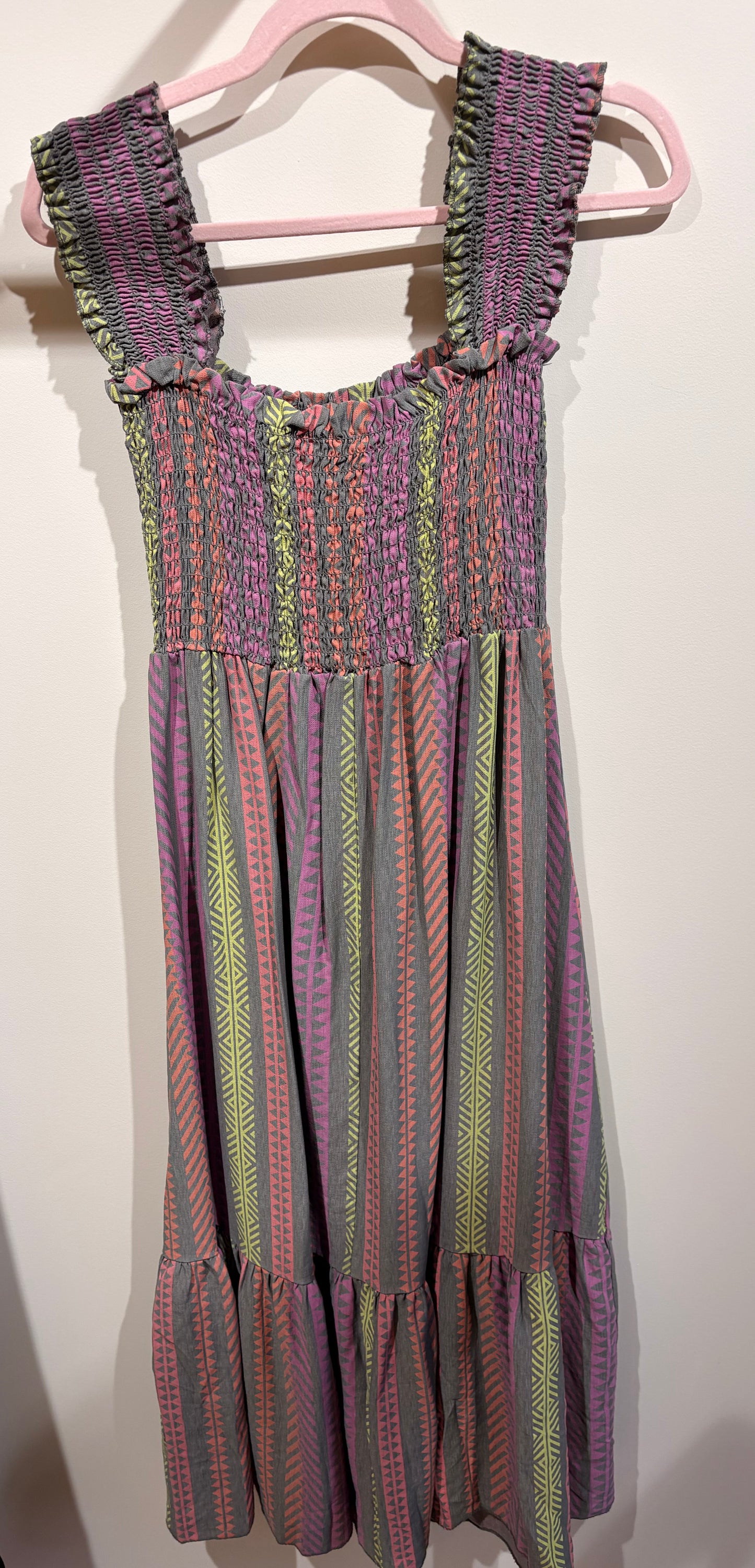 ROBE LONGUE SMOCKÉE KAKI