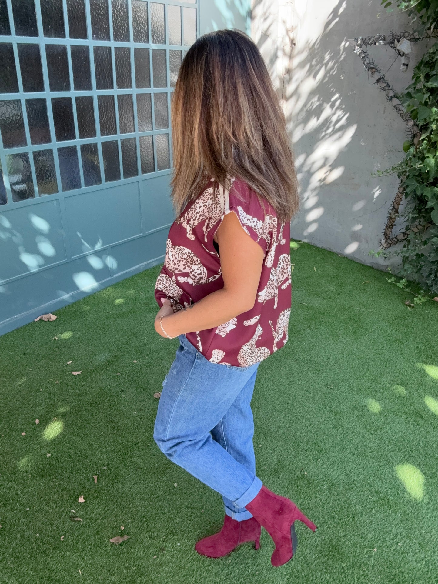 BOTTINES BORDEAUX A TALONS