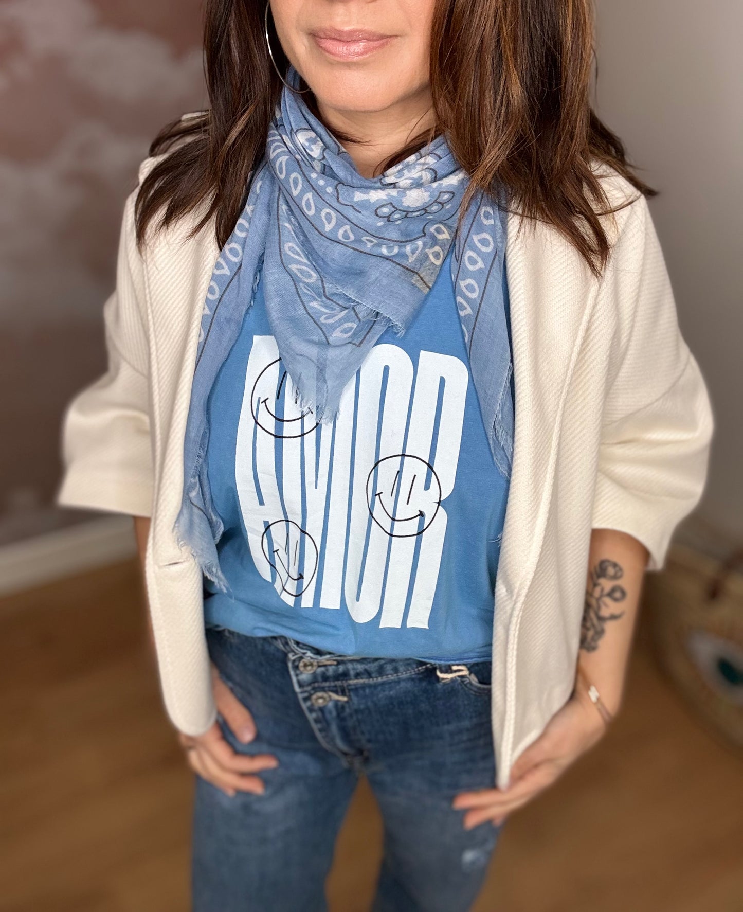 FOULARD BANDANA BLEU