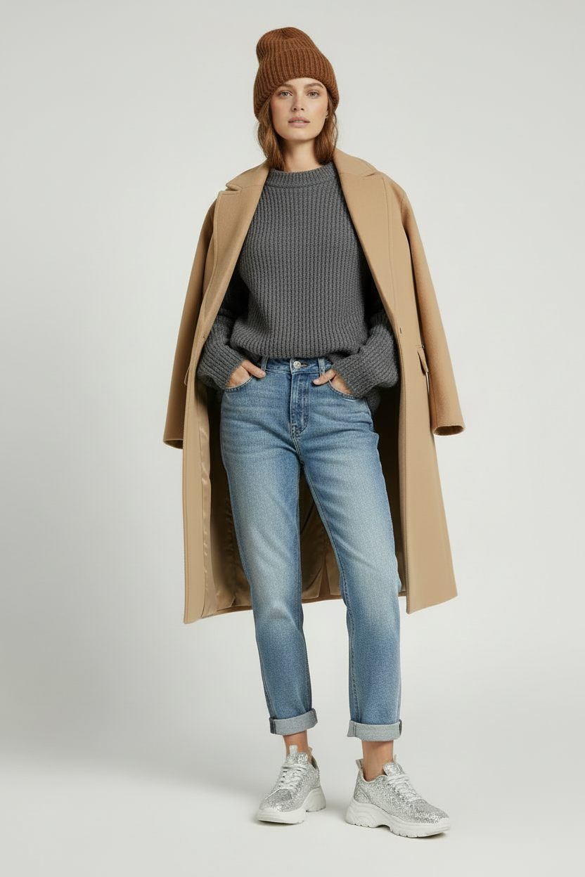 ENSEMBLE BONNET/ECHARPE CHOCOLAT