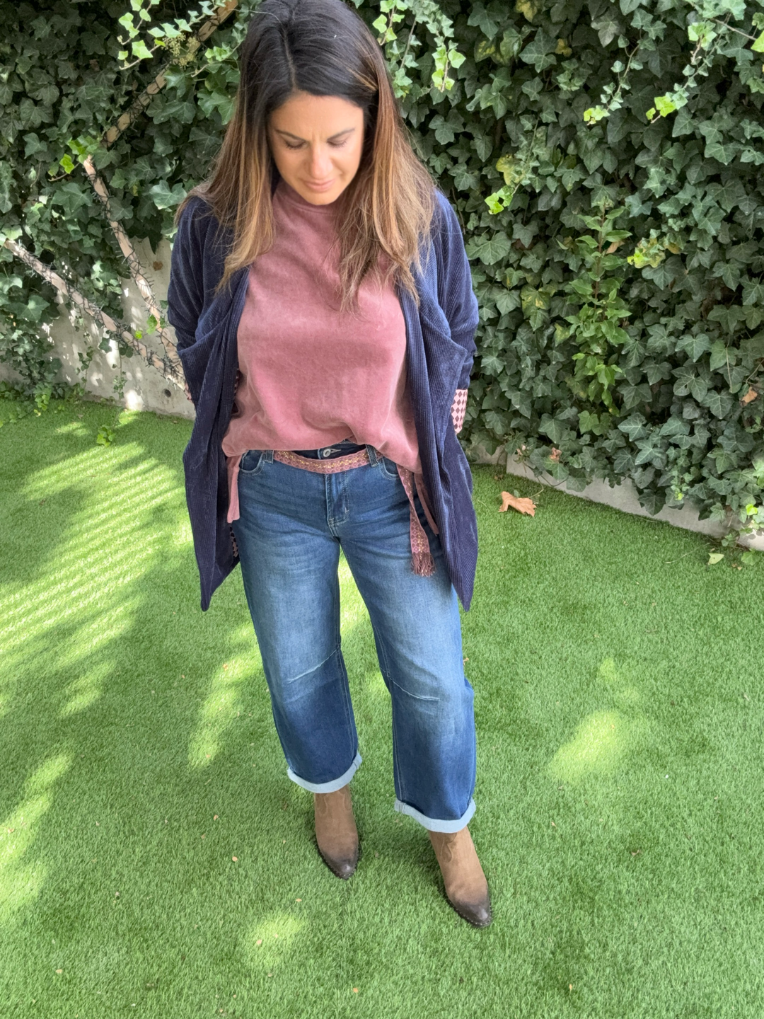 VESTE SIMONE VELOURS MARINE