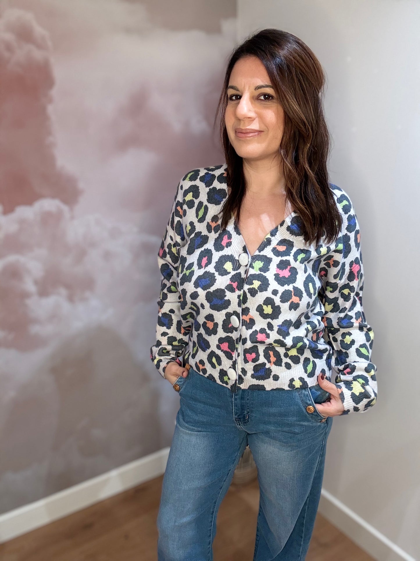 GILET LEOPARD MULTICOLOR