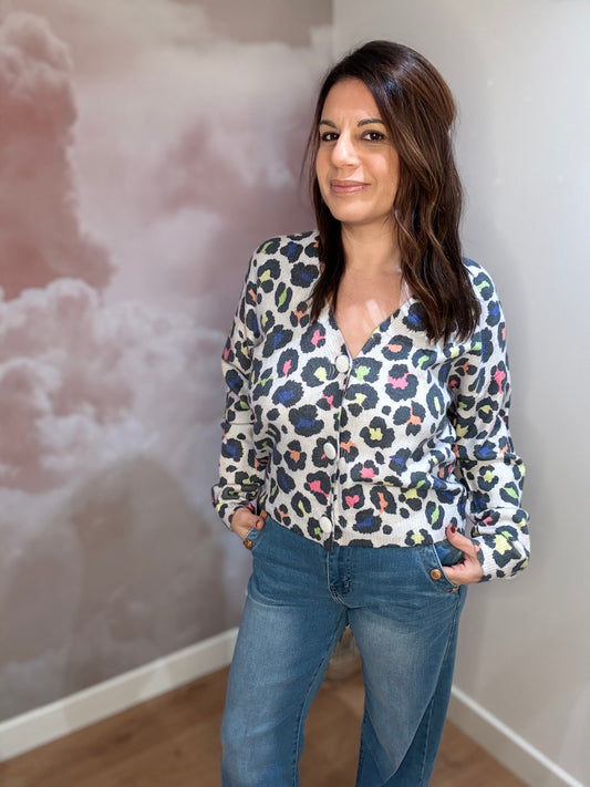 GILET LEOPARD MULTICOLOR