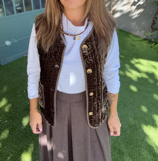 GILET BARBARA CHOCOLAT