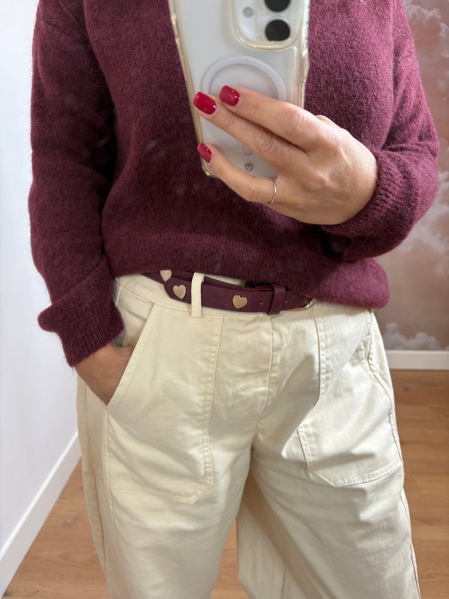 CEINTURE PRUNE A COEURS