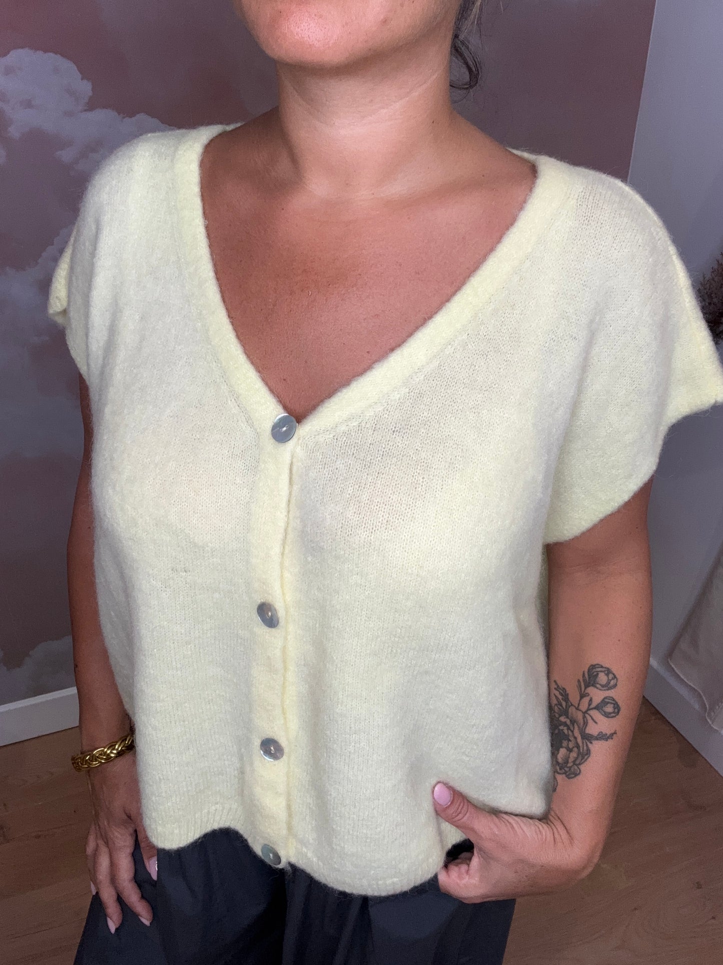 GILET BRIDGET JAUNE BEURRE