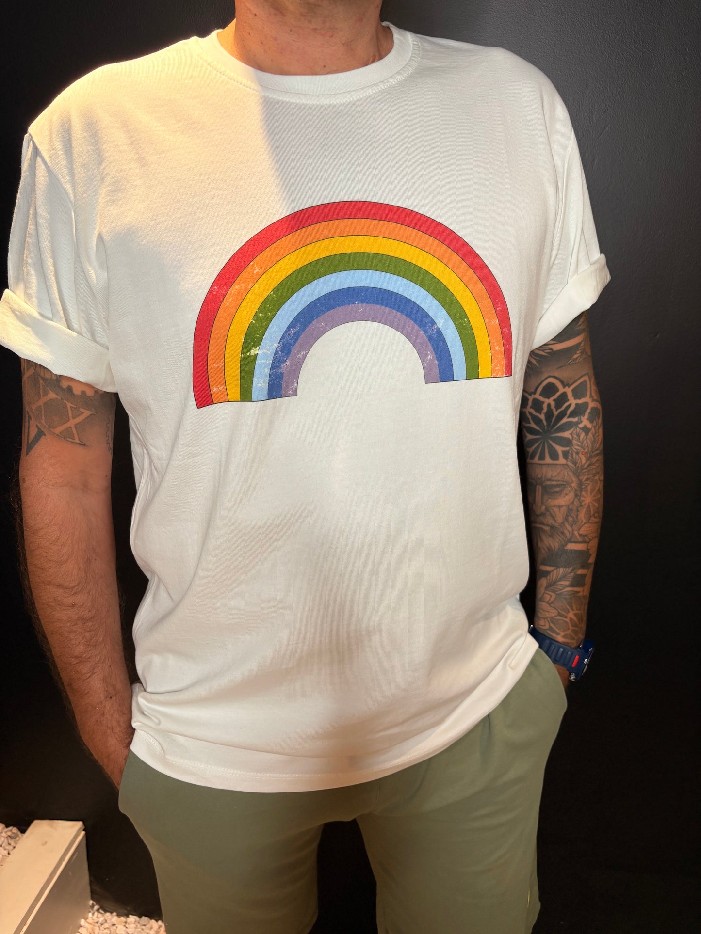 T-SHIRT RAINBOW BLANC HOMME