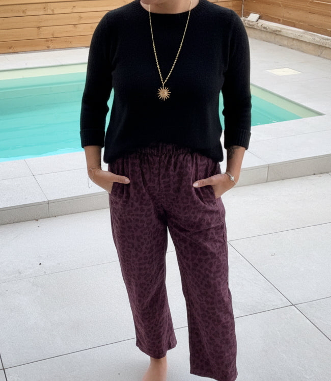 PANTALON MAGIC LEOPARD PRUNE