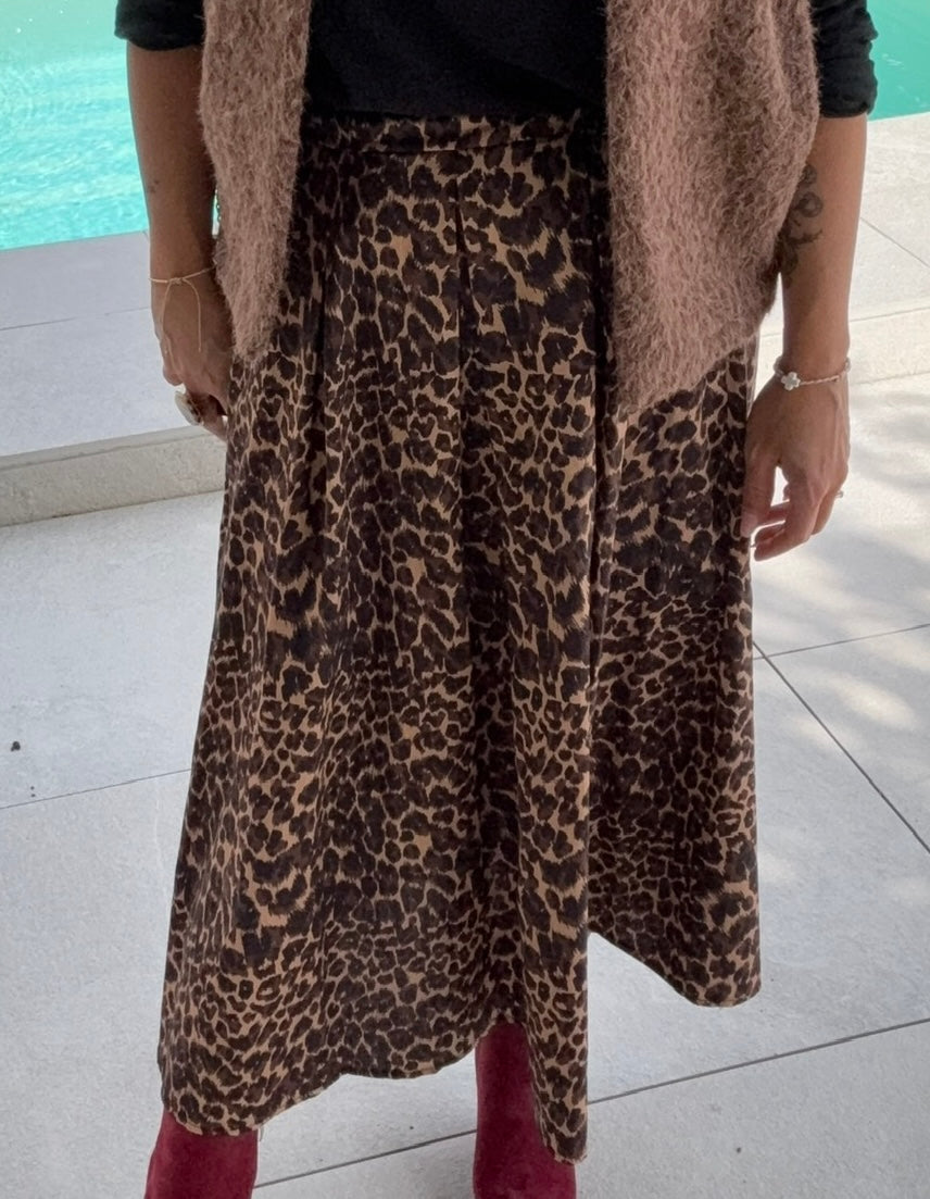 JUPE LONGUE LEOPARD