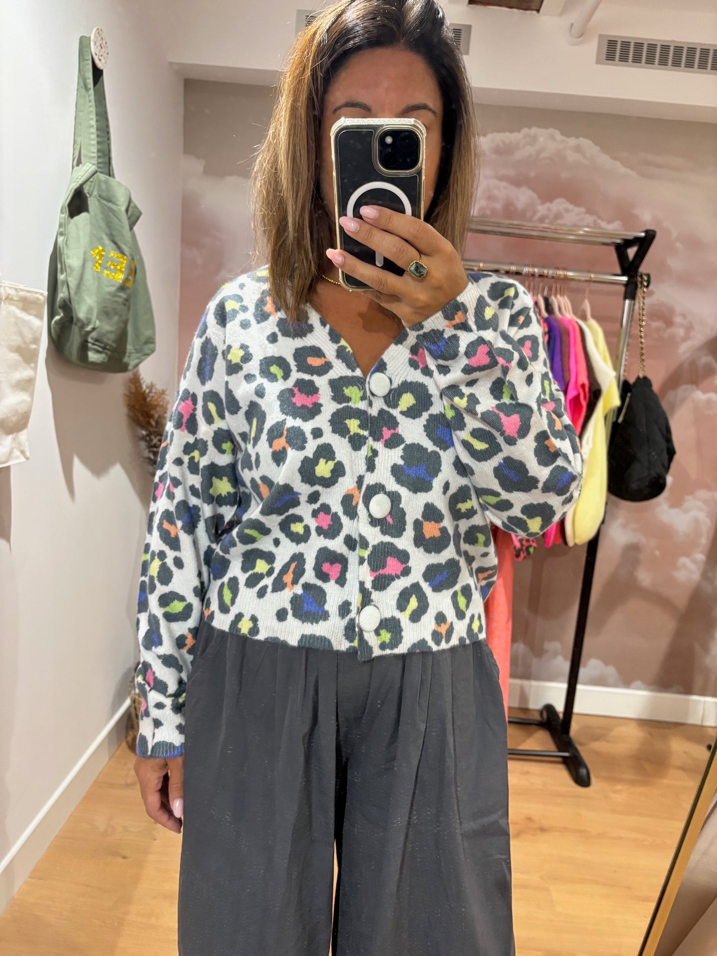 GILET LEOPARD MULTICOLOR