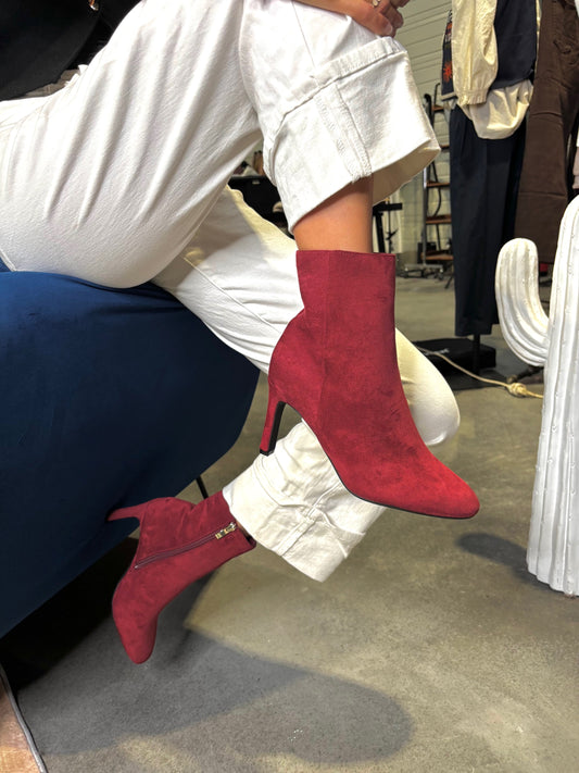 BOTTINES BORDEAUX A TALONS