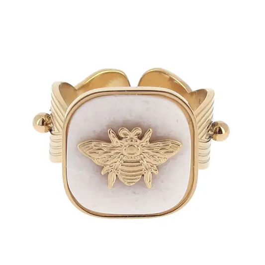 Bague abeille - Blanche