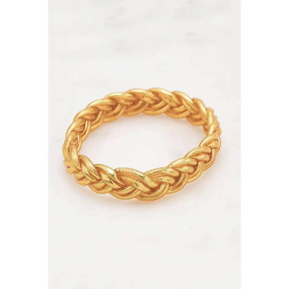 Jonc bouddhiste tresse or