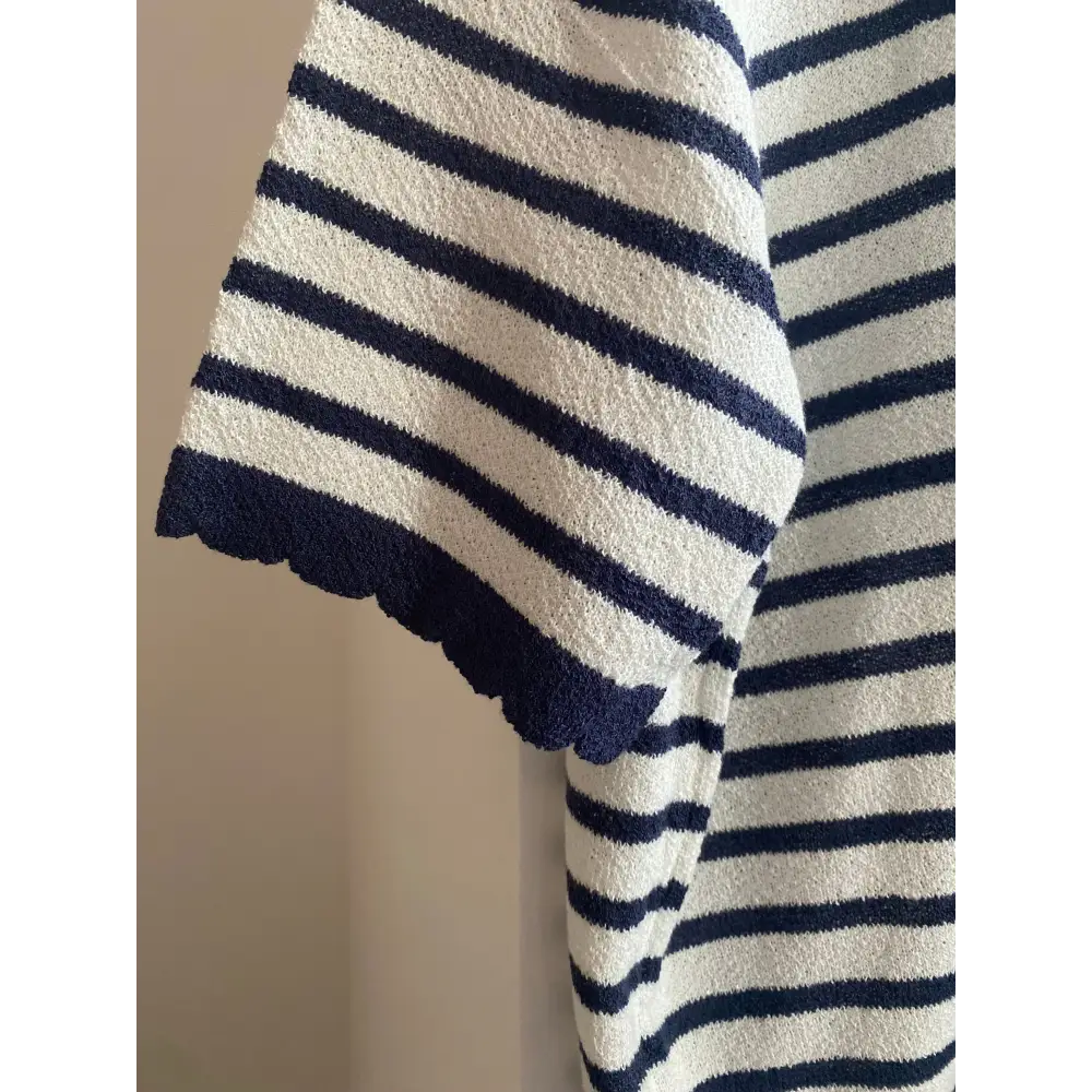 T-shirt marinière à bords imprimés en taille unique