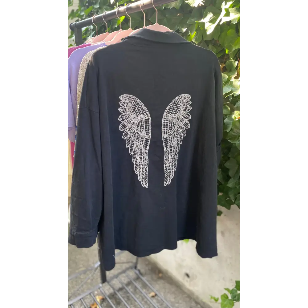 SUR CHEMISE NOIRE AILES OVERSIZE - veste