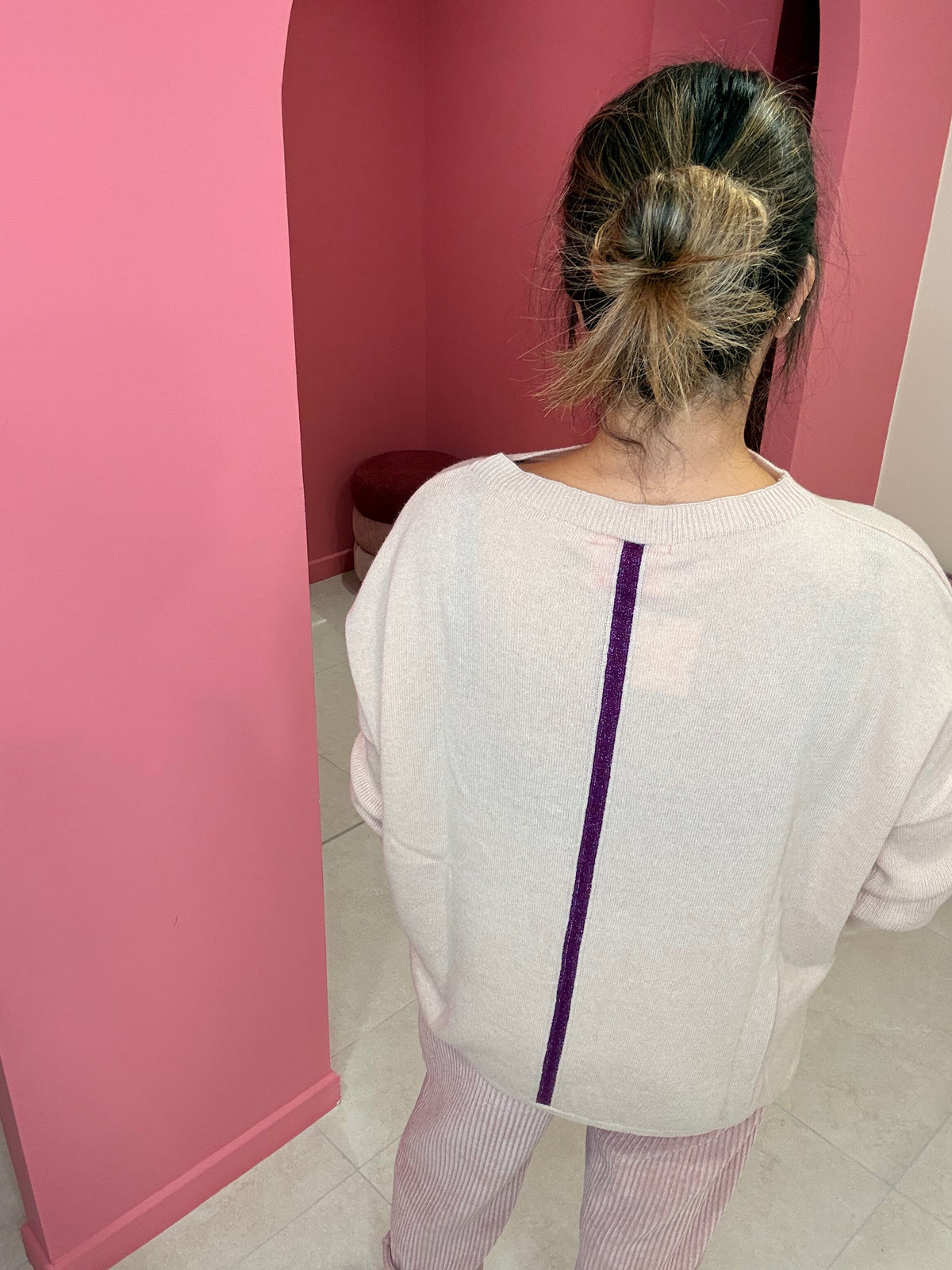 PULL ROSE EN CACHEMIRE