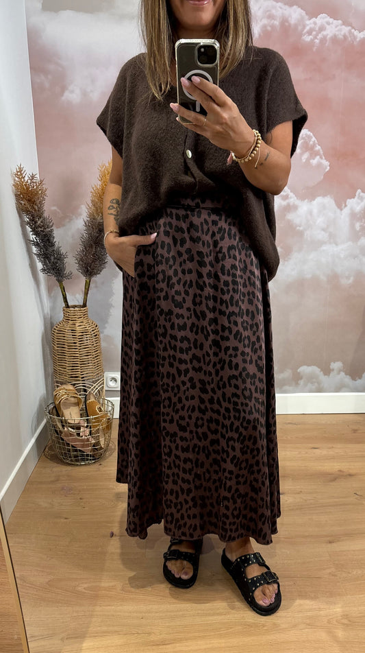 JUPE LONGUE LEOPARD