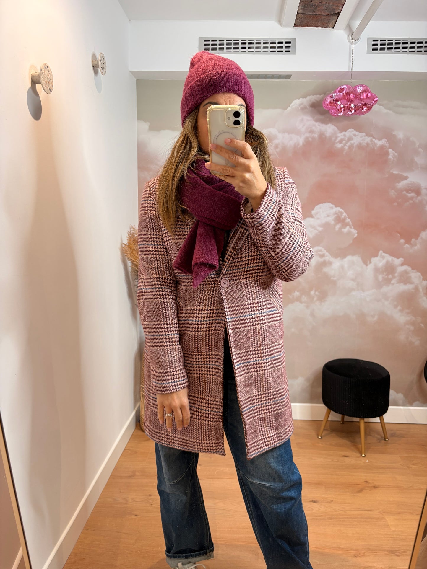 ENSEMBLE BONNET/ECHARPE PRUNE