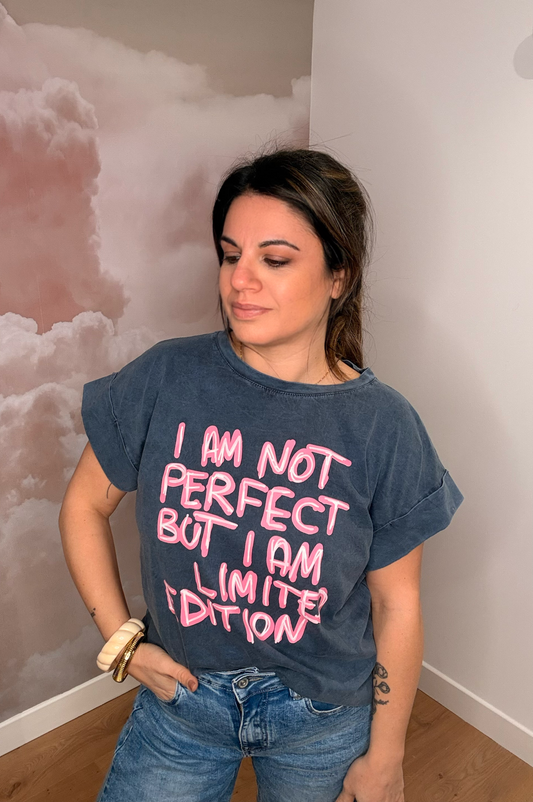 T-SHIRT BLANC GRIS ET ROSE