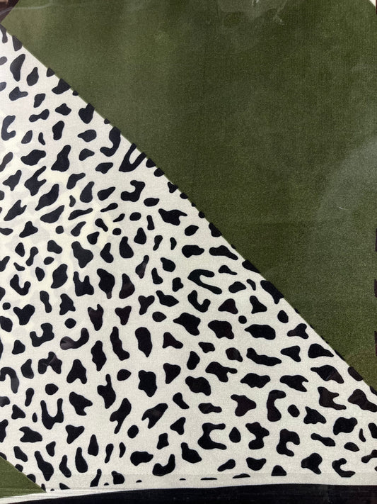 FOULARD SOIE KAKI LEO