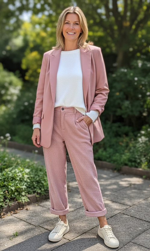 PANTALON ROSE VELOURS