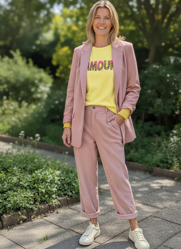 PANTALON ROSE VELOURS