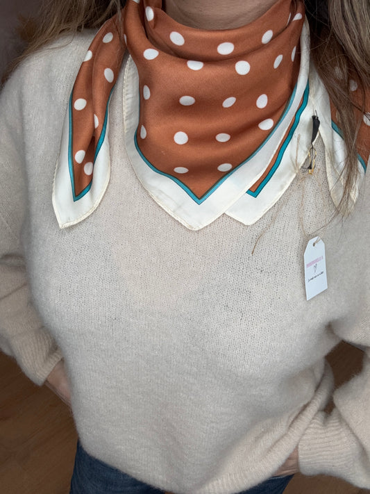 FOULARD SOIE A POIS