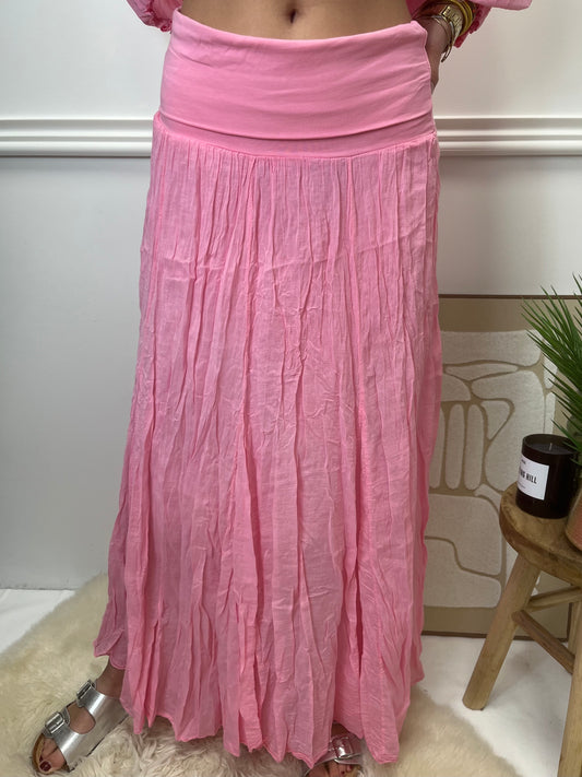 JUPE LONGUE ROSE