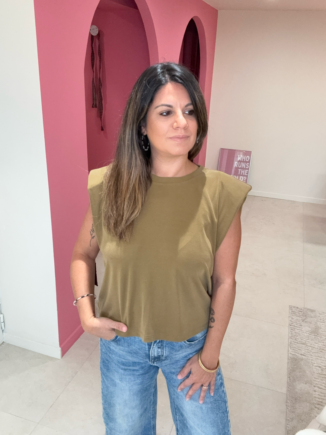 TOP EPAULETTES ISABEL OLIVE