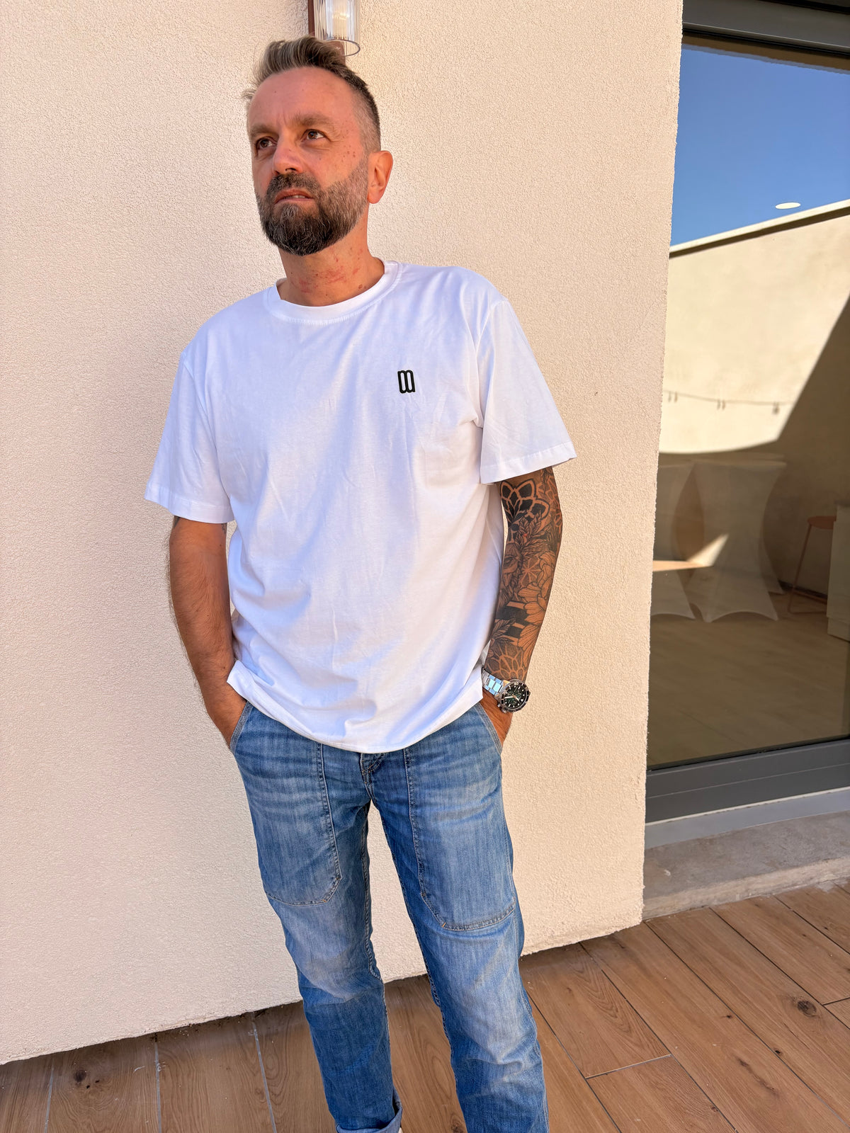 T-SHIRT BLANC HOMME MM