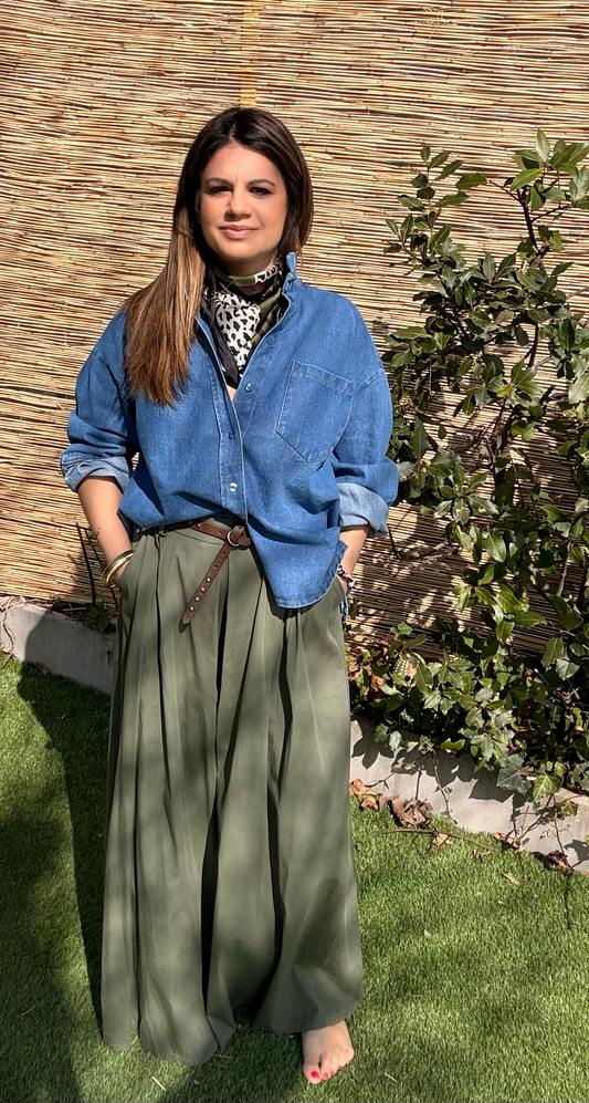 PANTALON LARGE KAKI JOHANNA PARIS