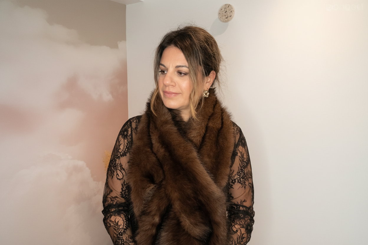 ÉCHARPE FOURRURE CHOCOLAT