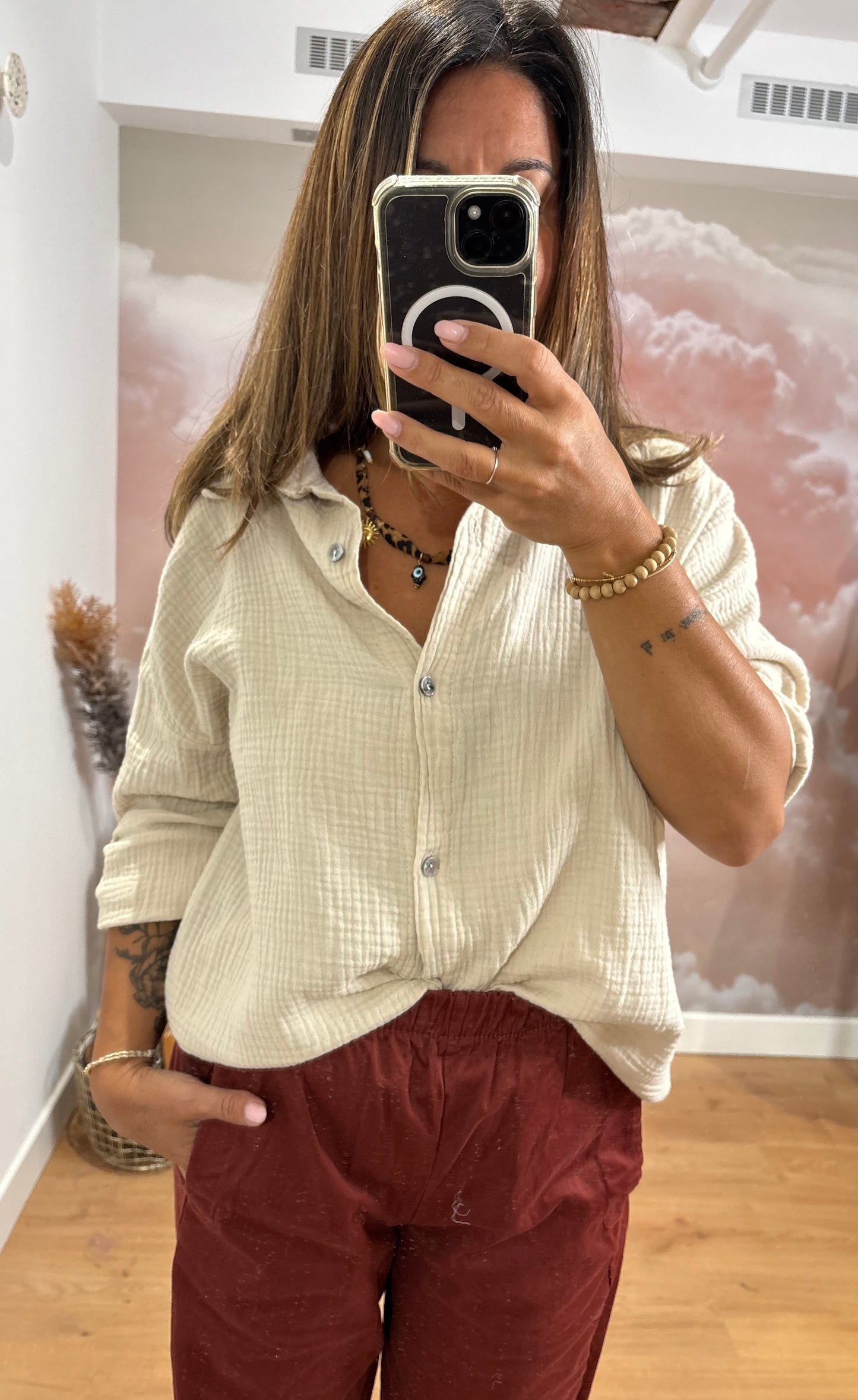 CHEMISE GAZE DE COTON