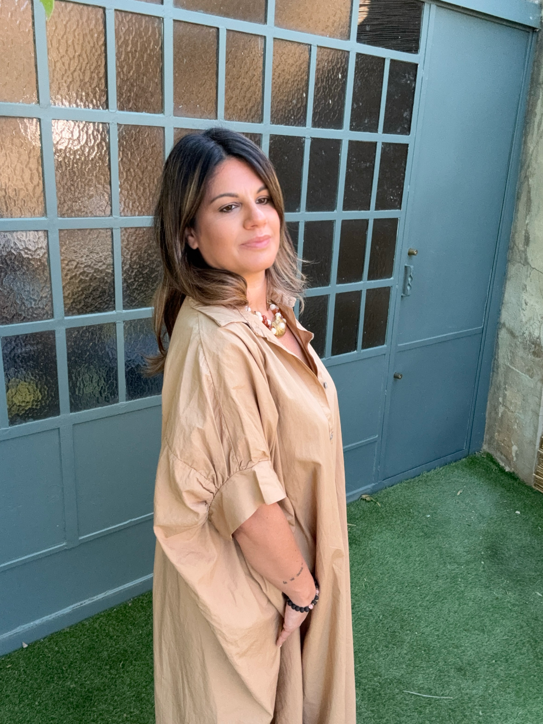 ROBE CHEMISE TAUPE