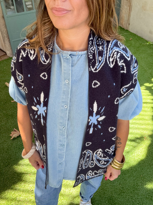 GILET BLEU