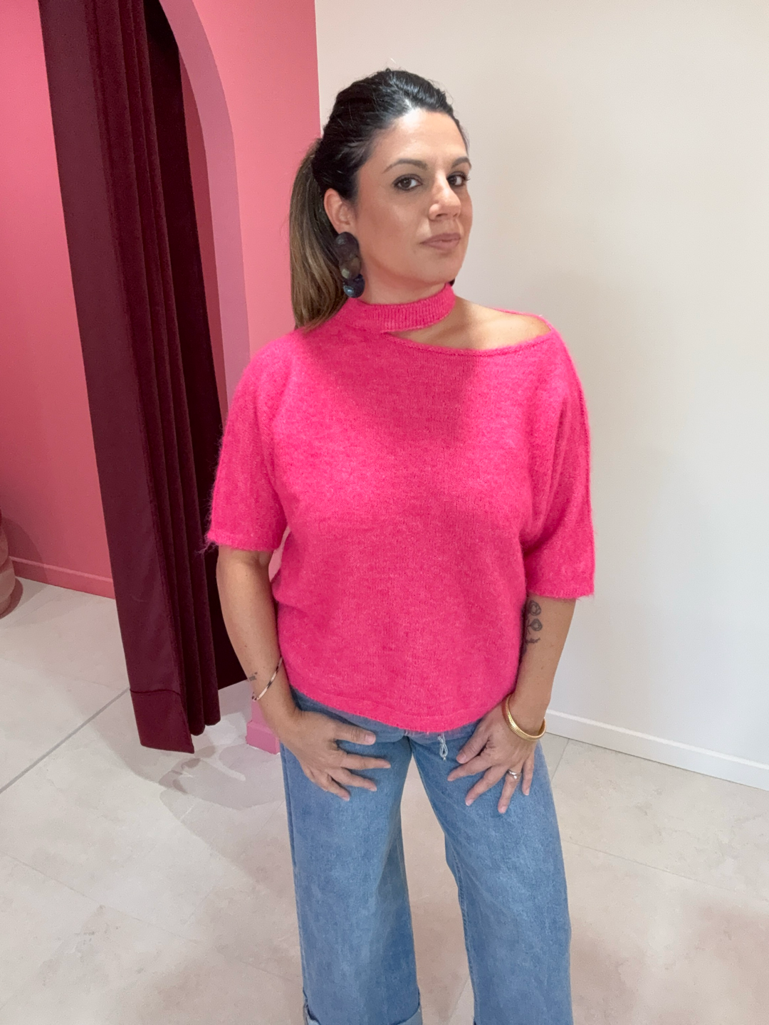 PULL ROSE COL CHOKER
