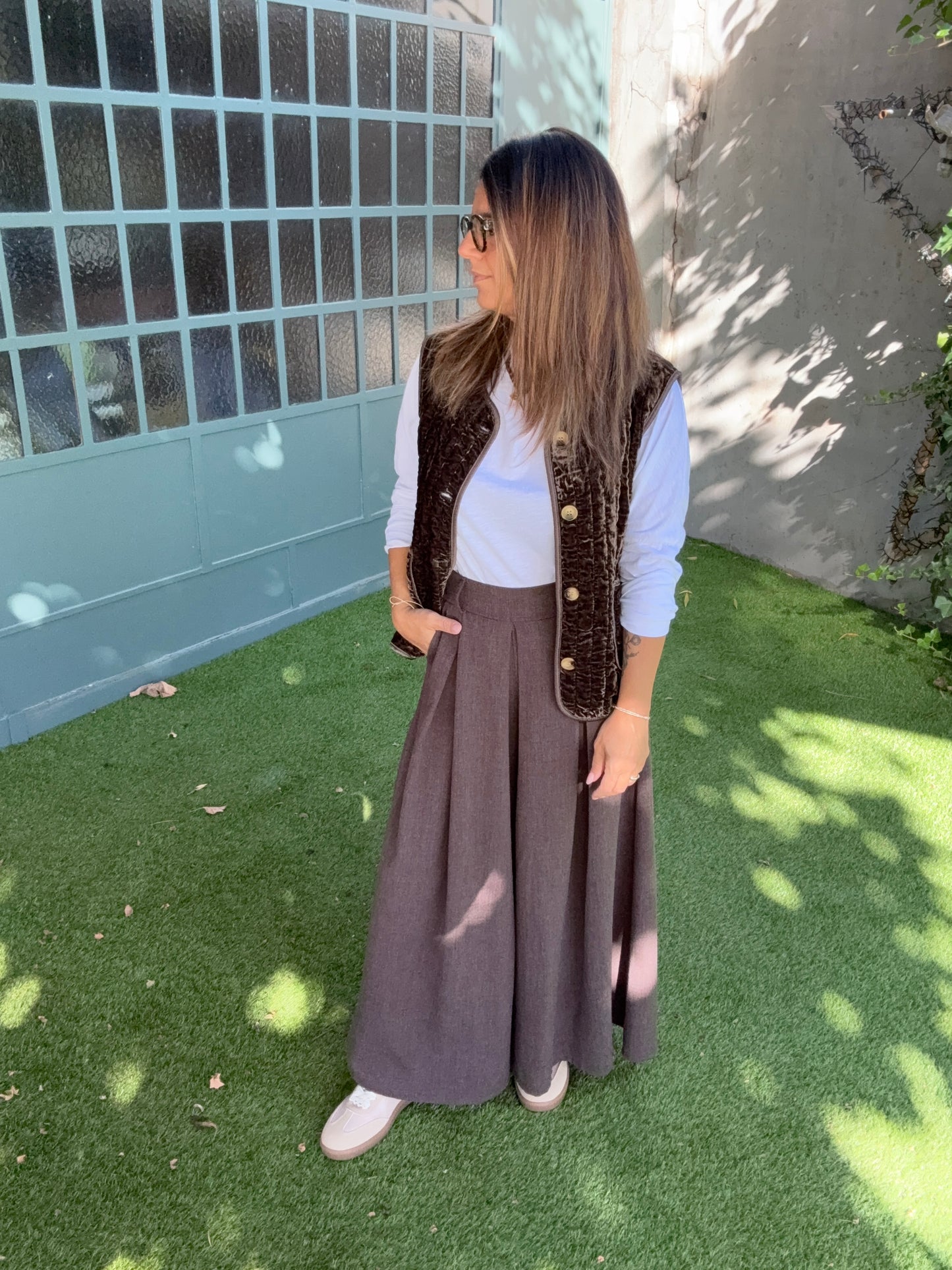 PANTALON LARGE CHOCOLAT