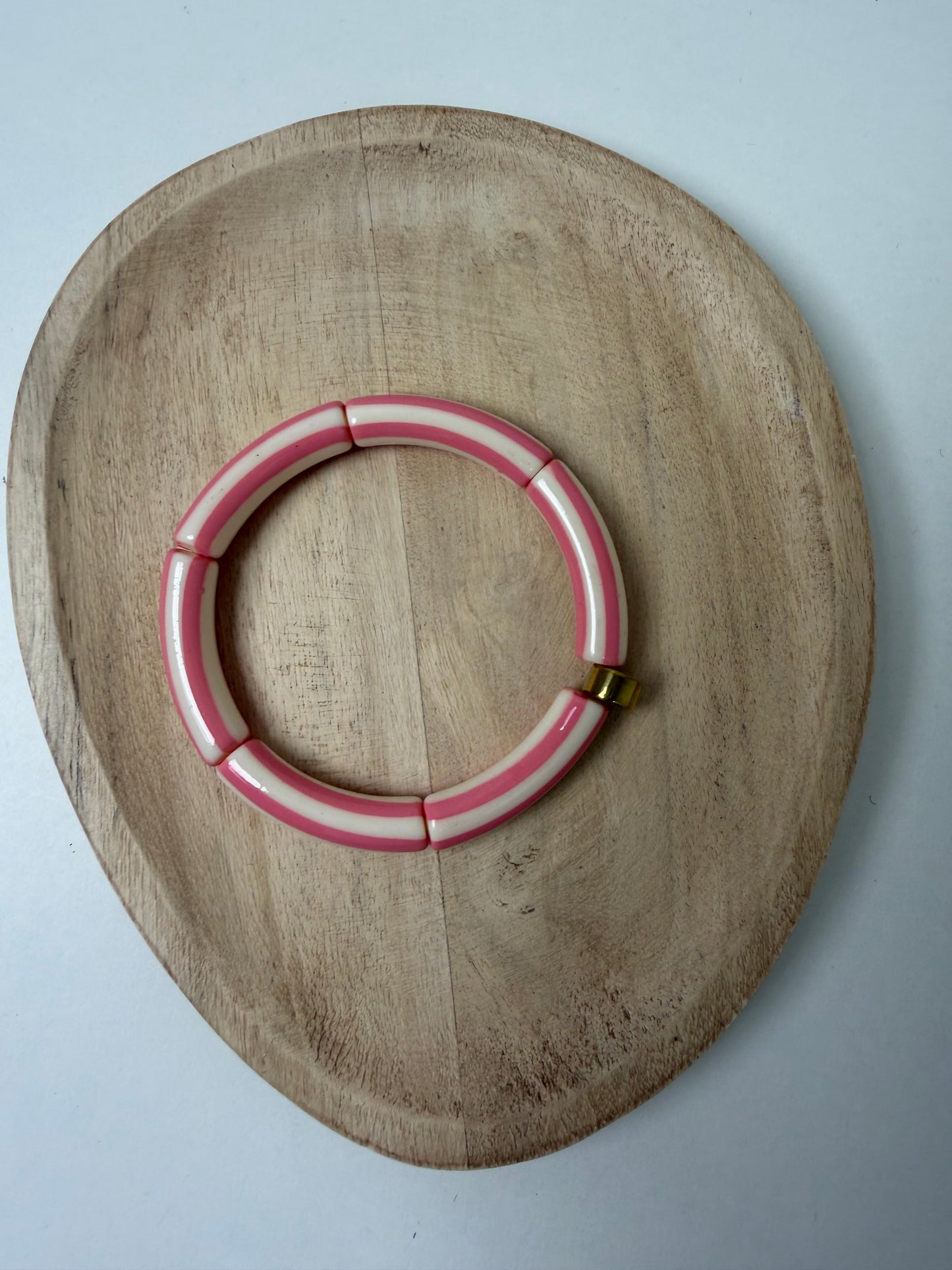 JONC ÉLASTIQUE RAYURES ROSES