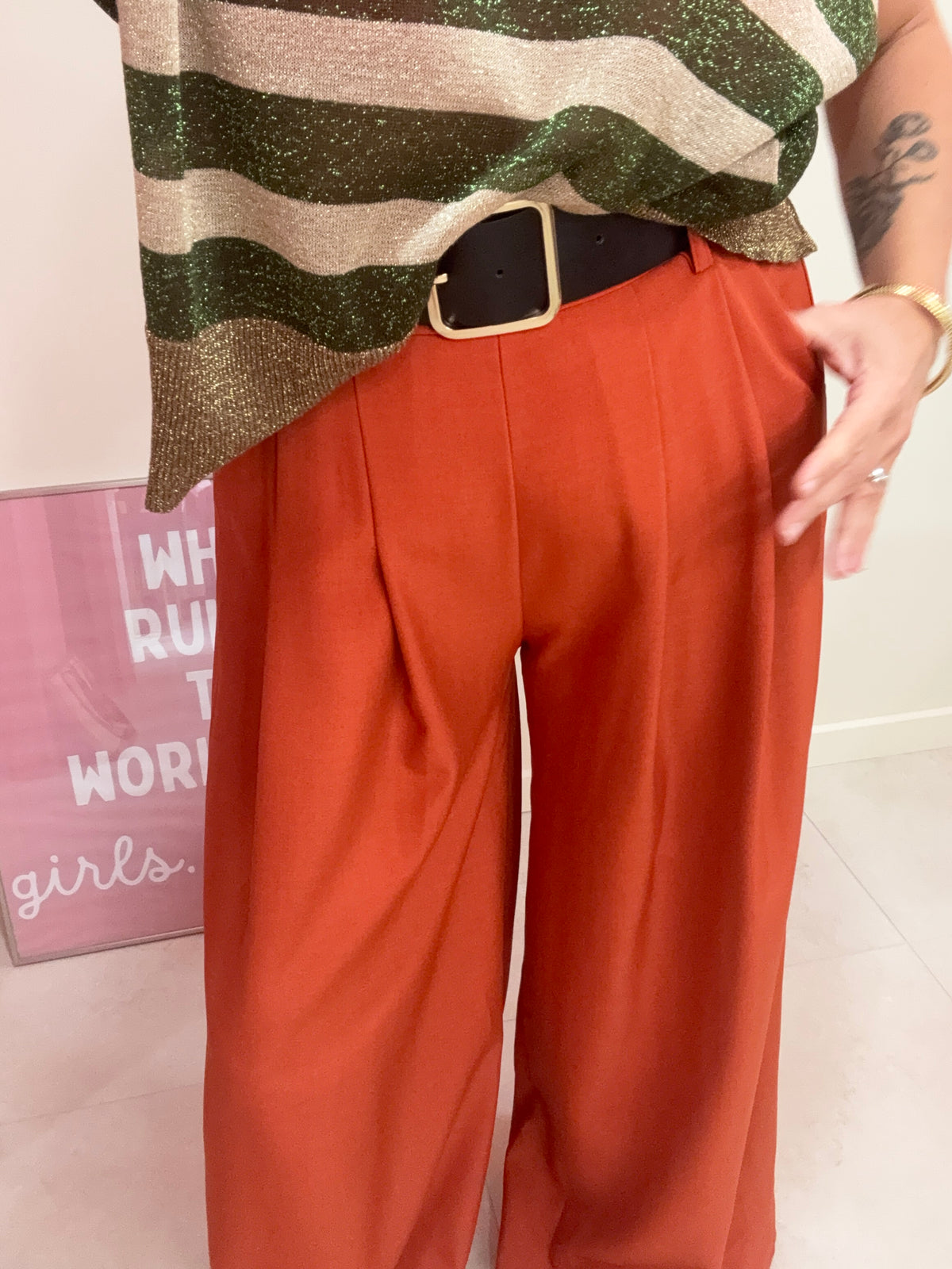 PANTALON LARGE TERRACOTTA