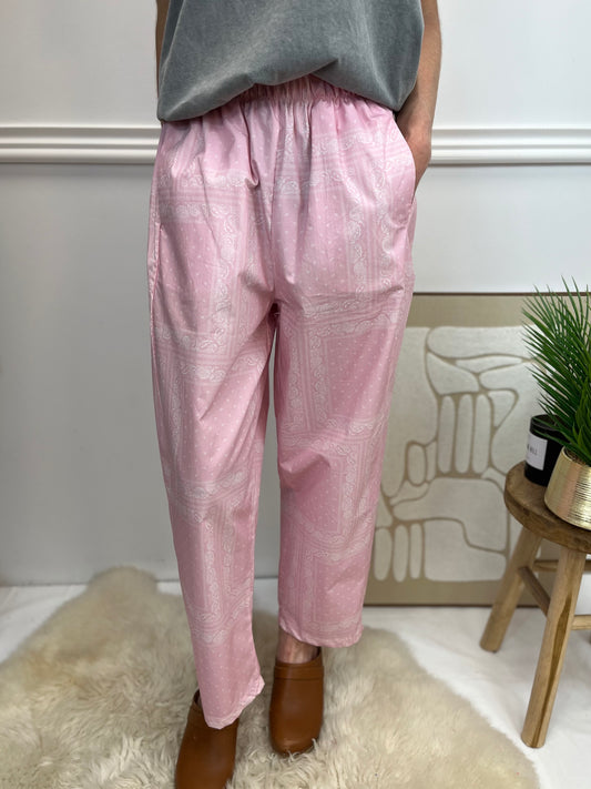 PANTALON ROSE BANDANA