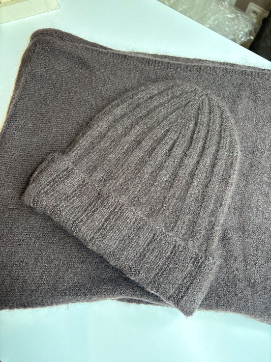 ENSEMBLE BONNET/ECHARPE CHOCOLAT