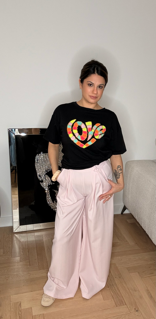 PANTALON LARGE ROSE