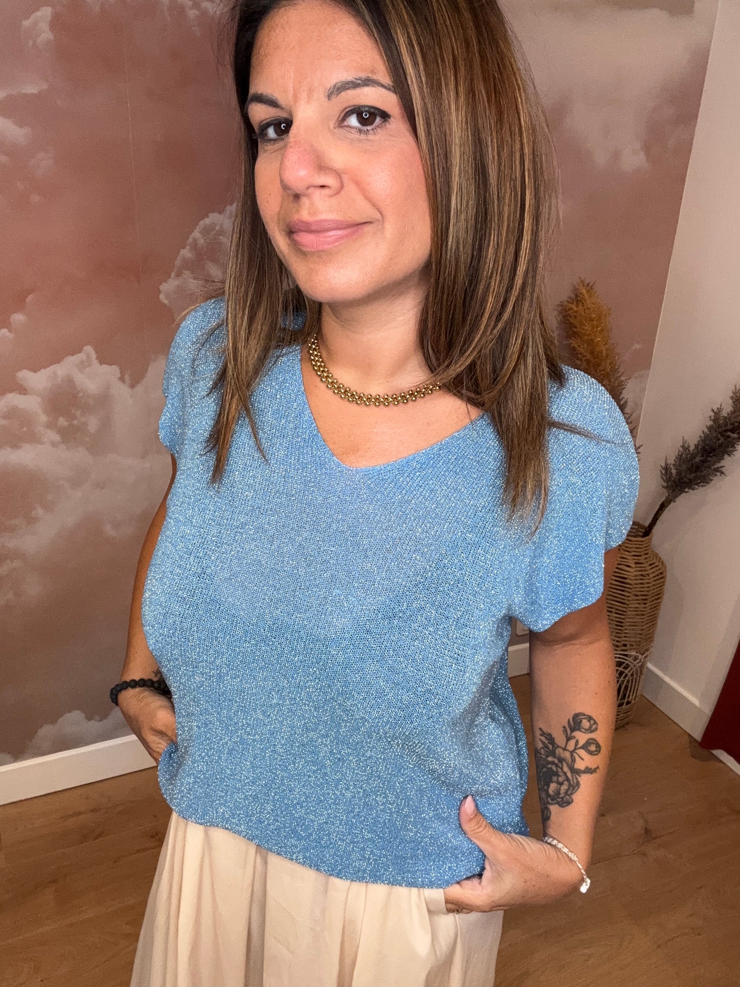 TOP LUREX BLEU