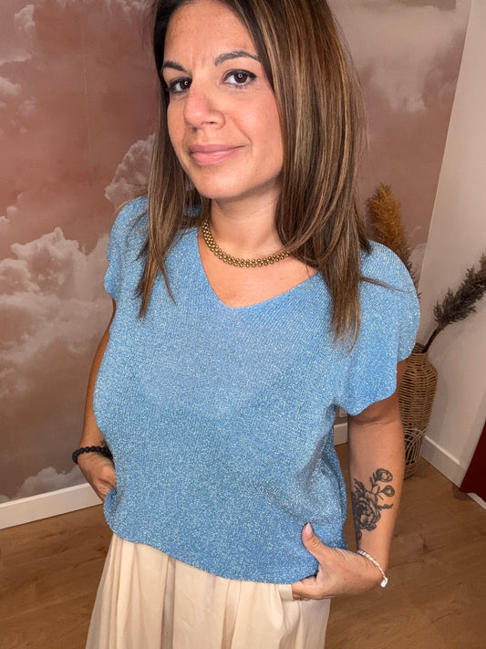 TOP LUREX BLEU
