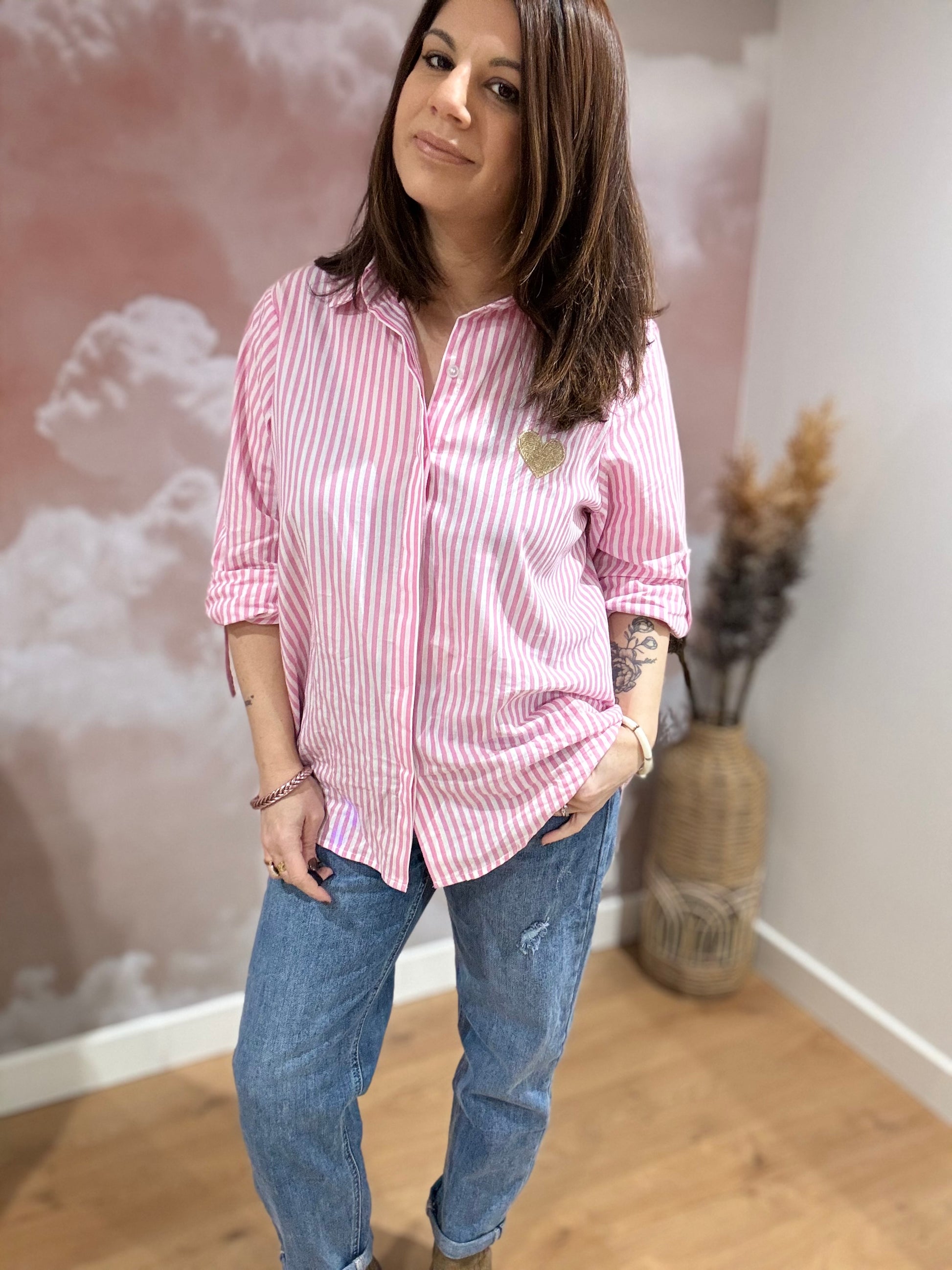 Brodee Coeur Chemise Jean Coeur Chemise Cœur Grande Taille Femme