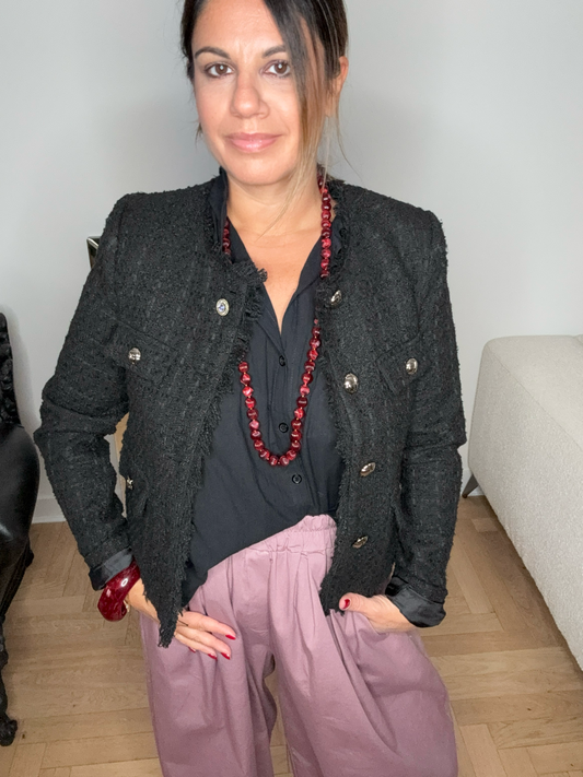 Veste tweed noire