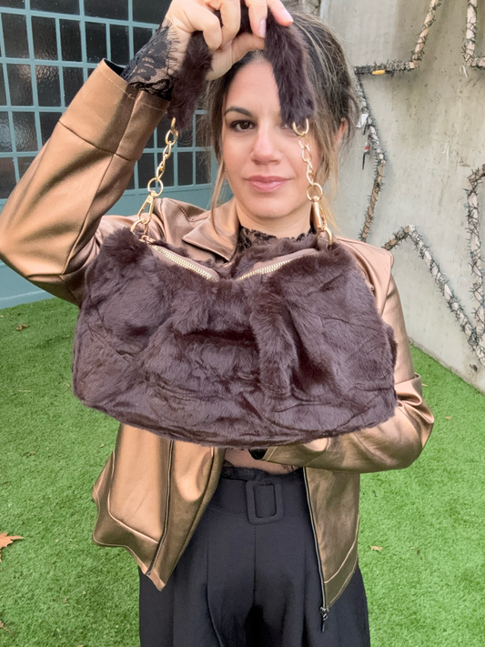 SAC FOURRURE CHOCOLAT